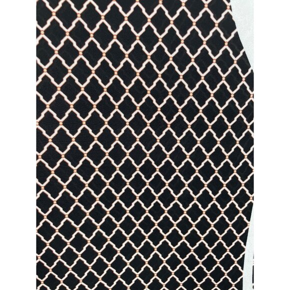 Liz Claiborne Black White Diamond Pattern w/ Bold Red Floral Print Womens Size L - Picture 5 of 9